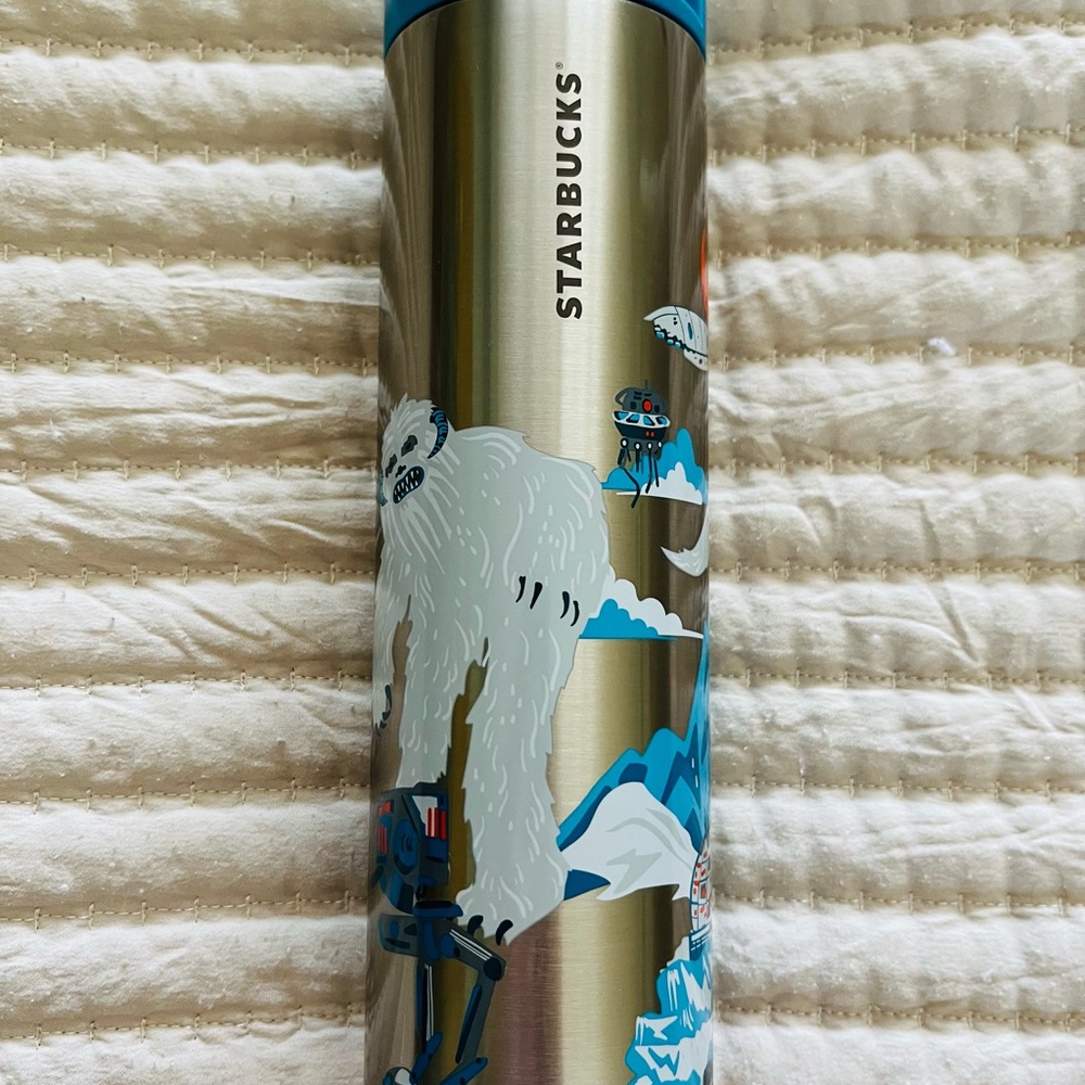 Starbucks Silver and Blue Travel Tumbler